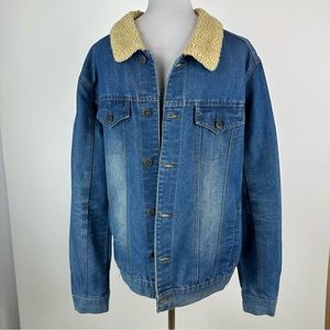 Ring of Fire Denim Jacket with Shearling Collar Medium
